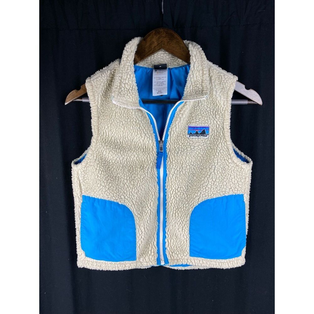 Patagonia Kids Vest in Cream and Blue
